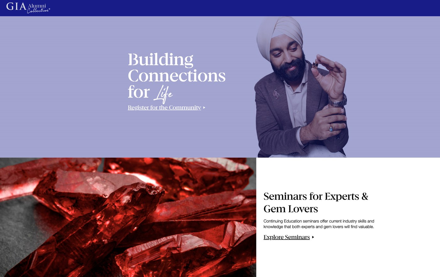 Screenshot of GIA Collective — alumni community