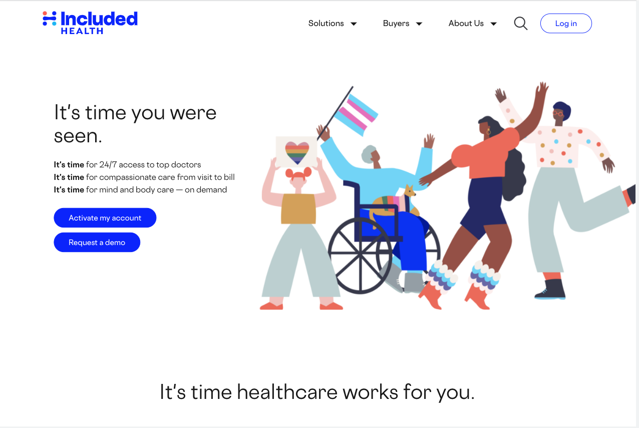 Screenshot of Included Health — main site